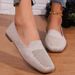 Women's New Large Size Round Toe Flat Shoes Women's Shallow Mouth Sports Style Casual Shoes_vogvips.com