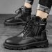 European Warm Series Men's Martin Autumn Winter Casual Versatile Motorcycle Hiking Shoes Thick Sole Wear-resistant Leather Waterproof Yellow_vogvips.com