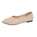 Foreign Trade Pointed Toe Shallow Mouth Single Korean Version Breathable Flat Women's Large Size Knitted Versatile_vogvips.com