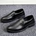 Work Business Korean Slip-On Formal British Style Youth Men's Casual Leather Shoes_vogvips.com