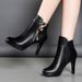 Martin Autumn Winter New Short Thin High Heel Fashion Plus Size Women Boots_vogvips.com