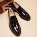 Euro Step Spring And Autumn Business Formal Office Thick-Soled For Men, Shiny Wedding Shoes, Height-Increasing Brogue Tassel_vogvips.com