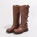 Melard Over-the-Knee Long For Women 2025 New Model Gold Belt Buckle Western Cowboy Riding Boots_vogvips.com