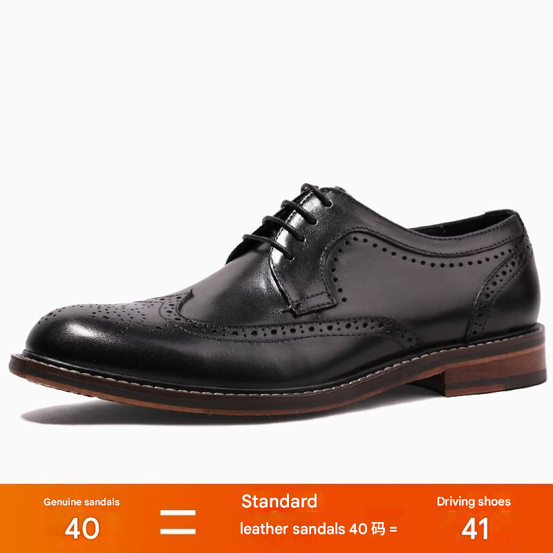 Euro Step British Style Business Formal Derby Gentleman Men's Brogue Floral Casual Suit Commuter Wedding Groom Shoes_vogvips.com