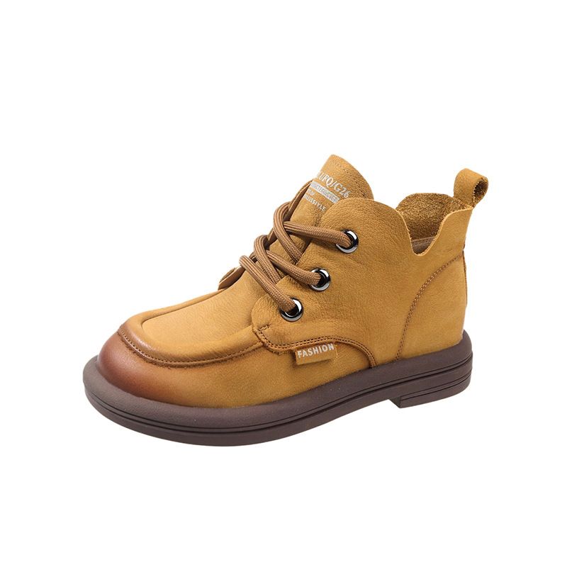 Women's plus Size Lace up Martin Boots round Toe Soft Soled Ankle Boots Retro Comfortable New Autumn_vogvips.com