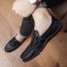 SHLIANG Men's Slip-On Soft-Soled Driving Shoes Comfortable Round-Toe Business Casual Leather Shoes Breathable Upper Slip-On Loafers X0007_vogvips.com