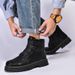 Martin Boots Velvet Medium Tube Short Boots Retro Rhubarb Tooling Boots_vogvips.com