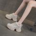 Dad Sneakers Woven Mesh 2025 Summer New Thick Sole Hidden Heel Explosion Version Casual Fashion Versatile Women's Shoes_vogvips.com