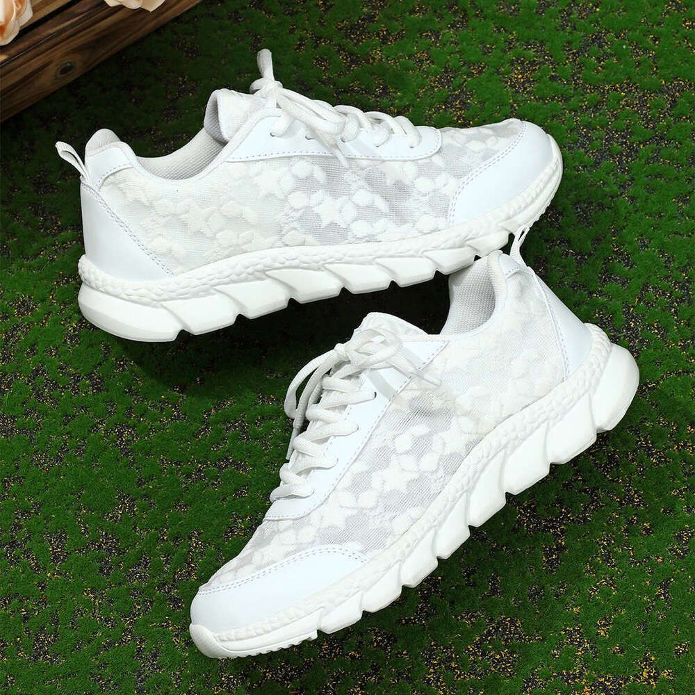 Cross Border White Sneakers Fashion Versatile Spring Summer Lace Up Women's Lightweight Breathable Casual Sports Trendy_vogvips.com