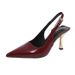 Thin-heeled Closed-toe Backless High-heeled 2025 Spring And Autumn New Pointed-toe Sandals Patent Leather Women's Shoes_vogvips.com