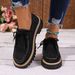 Women's Lace Up Loafers British Style Low Top Shoes Spring New Style_vogvips.com