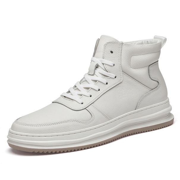 Men's Shoes Little White Shoes Sot-soled British High-top Shoes Casual Sports Shoes Warm And Velvet Large-size Board Shoes_vogvips.com