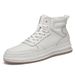 Men's Shoes Little White Shoes Sot-soled British High-top Shoes Casual Sports Shoes Warm And Velvet Large-size Board Shoes_vogvips.com
