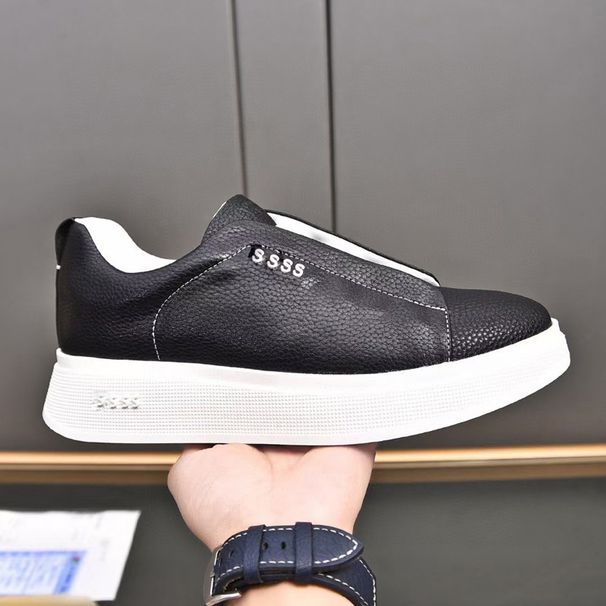 Men's Genuine Leather Sneakers Fashion Breathable Casual 2025 New First Layer Cowhide White Board Shoes Men_vogvips.com