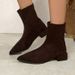 Women's Slimming Pointed Toe Mid Heel Martin Boots Suede Back Zipper Short Boots Plus Size Winter New Style_vogvips.com