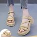 One-word Buckle Sandals Female Versatile Thick-soled Heightening Fashion Fairy Style With Skirt Muffin Shoes_vogvips.com