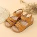 2025 Summer New Retro Women's Sandals With Stitched Clogs, Plus Size, Round Toe, Wedge Heel, Comfortable Sandals For Women_vogvips.com