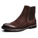 European Warm Series High-top Motorcycle Men's Winter Fleece Cotton Shoes Leather Mid-top Martin Boots Men_vogvips.com