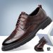 New Fashion Business Genuine Leather British Brock Men's Shoes Men's Business Formal Wear Oxford Shoes Lace-up Fashion Black Dress Wedding Derby Shoes_vogvips.com