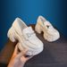 British Style Loafers Women, Black Thick-Soled Leather Shoes, Spring 2025 New Versatile Slip-On Flats With Hidden Wedge_vogvips.com