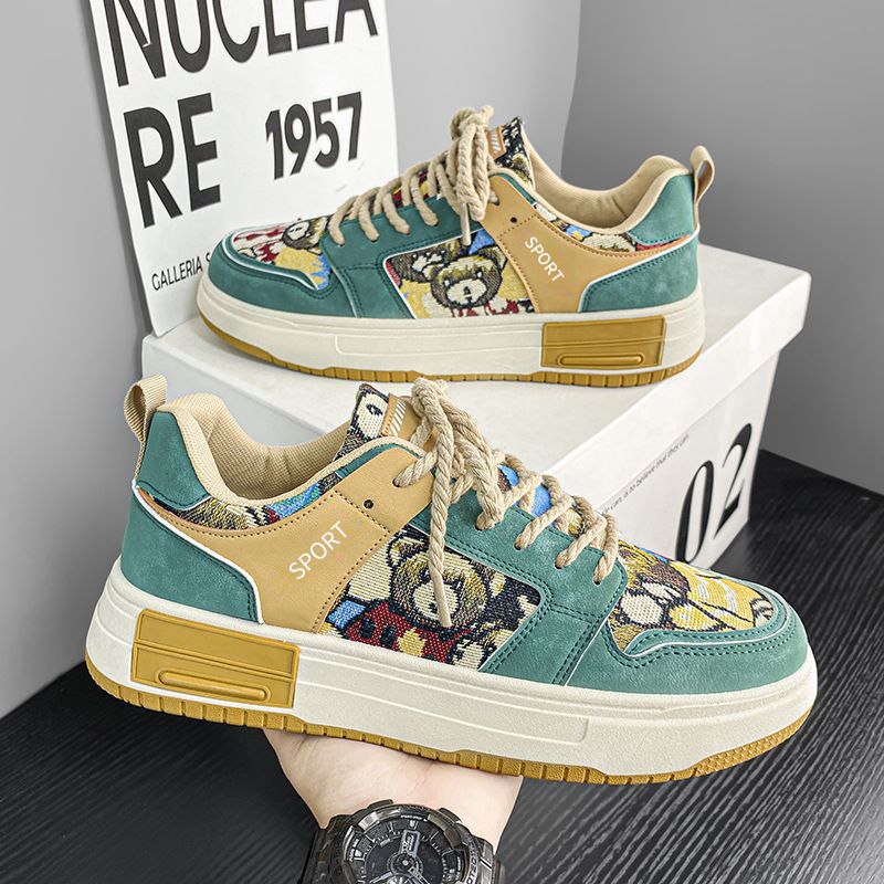 Men's Casual Sneakers Breathable Low-Top Canvas Shoes With Rubber Sole For Everyday Wear, Lightweight Comfortable Footwear For Walking And Running_vogvips.com