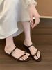 New Women's Summer Flip-Flops, Korean Style Simple Thin Strap Sandals, Flat Beach Shoes, Vacation Roman Sandals_vogvips.com