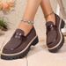 Women's Slip-On Casual Shoes - Thick Sole Comfortable Loafers For Plus Size, Round Toe Breathable Canvas Sneakers (Black/Dark Brown)_vogvips.com