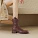 Genuine Soft Leather Short Cowboy Boots For Women Western Style Autumn Winter 2025 Versatile Niche New Pointed Toe_vogvips.com