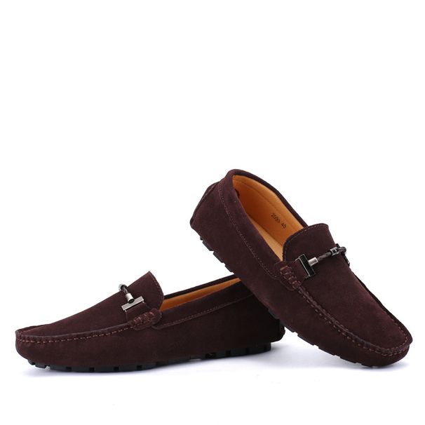 Spring Summer 5088 Hot Korean Style Large Size Loafers Casual Genuine Leather Handmade Lazy Slip-On Men's Shoes_vogvips.com