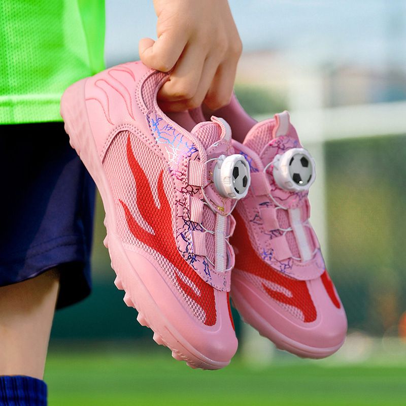 New mesh soccer shoes for children breathable mesh nails for primary school boys and girls professional soccer training shoes_vogvips.com
