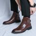 Men's Chelsea Boots - Stylish Pointed Toe Ankle Boots With Side Zipper, Breathable Synthetic Leather, Rubber Sole, Casual & Business Wear_vogvips.com