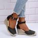 Women's Shoes Spring And Summer New Large Size Braided Rope Wedge Sandals_vogvips.com