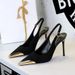 Women's Elegant Pointed-Toe Stiletto Heels With Metal Accents, Open Back & Ankle Strap For Evening Parties & Special Occasions_vogvips.com