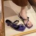 Beautiful With Skirt Cool Slippers Women's Outerwear 2025 Spring And Summer New Versatile Square Head Pinch Cover Sandals High Heels_vogvips.com