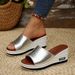 Summer New European And American Fish Mouth Wedge Fashion Casual Export Large Size Women's One-Strap Sandals_vogvips.com