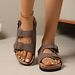 Cross-Border Plus-Size Vintage Thick-Soled Women, Size 26, New Summer Model, High-End Double-Strap Buckle_vogvips.com