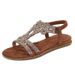 2025 YSL Large Size Hollow Out Cross-Border Flat Rhinestone Sandals Bohemian Style Comfortable Women's Shoes Summer_vogvips.com