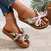 Women's Fashionable Tassel Bow Linen Shoelaces Holiday Student Flat Flip-Flops_vogvips.com