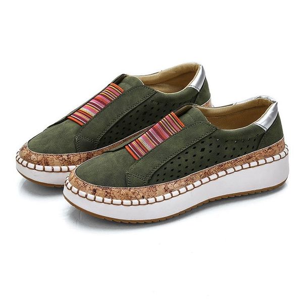 Women’s Shoes New Large Size Women's Shoes Casual Color Matching Single Shoes Elastic Band Women's Slip On Shoes_vogvips.com