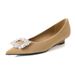 Women's French Style Low Heeled Single Shoes Black Versatile For Spring Autumn Winter Retro Rhinestone Temperament_vogvips.com