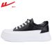Pull Back Women's Shoes Thick Sole Leather Surface White Shoes Women 2025 New Spring Versatile Casual White Shoes Sports Sneakers Women_vogvips.com