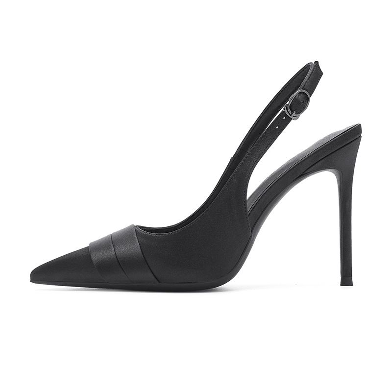 2025 Spring Summer New Style One Strap High Heels Elegant Petite Pointed Stiletto Versatile Closed Toe Backless Sandals_vogvips.com