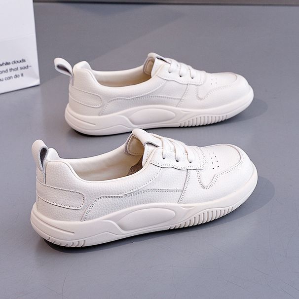 Women's White 2026 Spring And Autumn New Flat Shoes Comfortable Non-Slip Versatile Sports Casual Sneakers For Women_vogvips.com