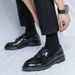 Euro Step Large Size 46 New Pointed Toe Leather Shoes For Men Trendy Sequin Boots British Style Nightclub Dress Loafers_vogvips.com