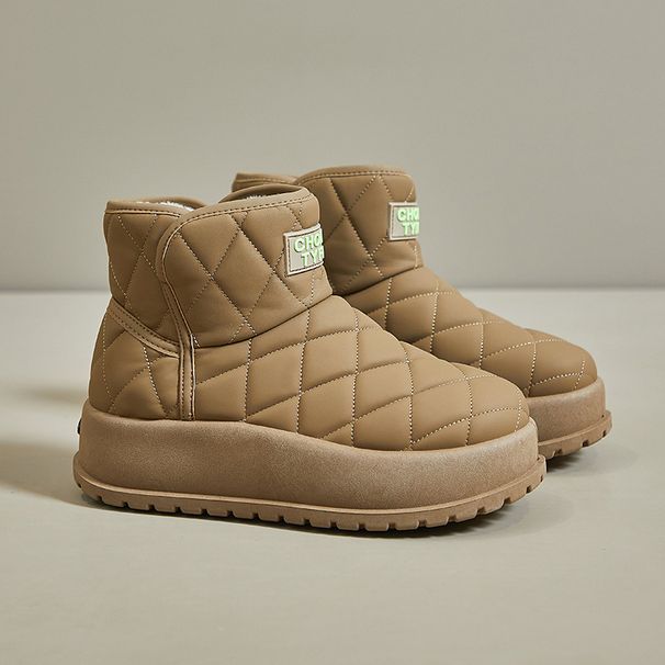 Fleece-Lined High-Top Snow Boots For Women 2025 Winter New Style Student Ins Korean Version Warm Casual Cotton Shoes_vogvips.com