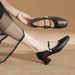 French-style Chunky Heel Women's 2025 New Low-heel Mary Jane Soft Leather Vintage Cheongsam Bridal Bridesmaid Wedding_vogvips.com