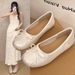 French Ballet Style Shallow Mouth Single Shoes Women's Summer Skirt Mary Jane Shoes Bow Soft Sole Beanie Shoes_vogvips.com