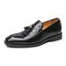 Oversized Slip-on Leather W Fringed Feet Loafers British Men's Crocodile Print Business Casual Bean Shoes_vogvips.com