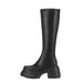 Over-the-Knee Black Thick-Soled Martin For Women, Petite Elastic Slim Boots, Long Tube Riding Boots_vogvips.com