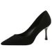 Women's Shoes Pointed Toe High Heels Professional Office Pumps With Stiletto Heel Soft Suede Upper Comfortable Work Shoes For All Seasons_vogvips.com